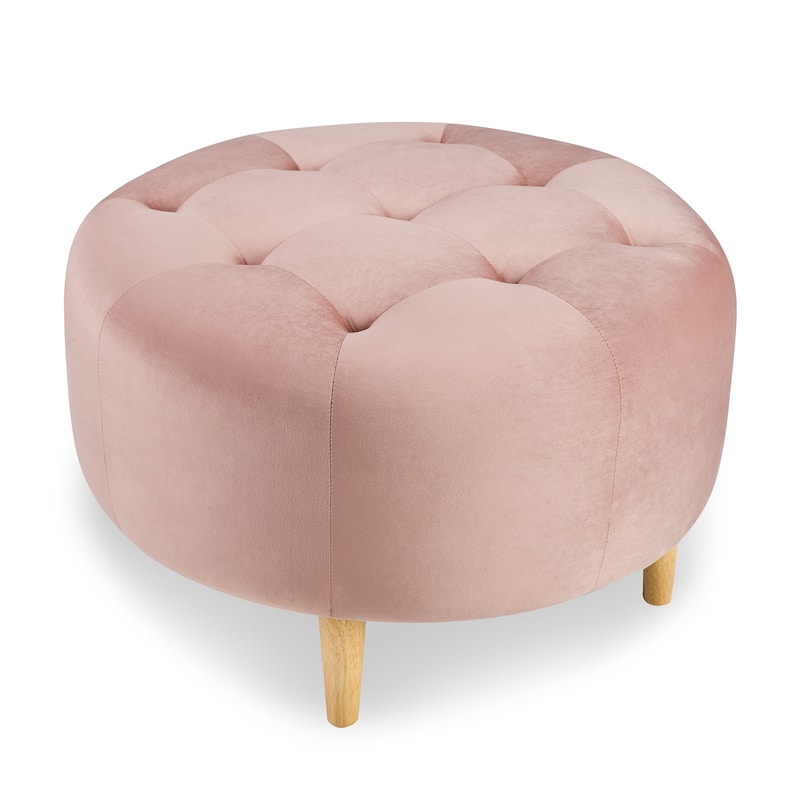 Bloomfield Round Velvet Ottoman