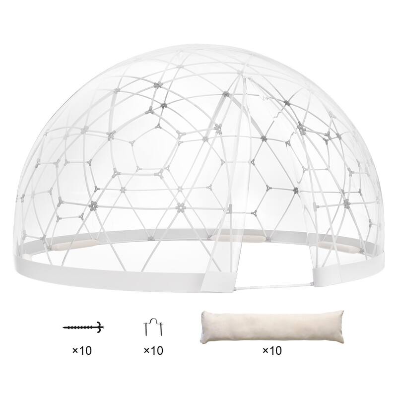 12FT Dome Bubble Tent Outdoor House Camping Shelter w/ Transparent Window - Multi