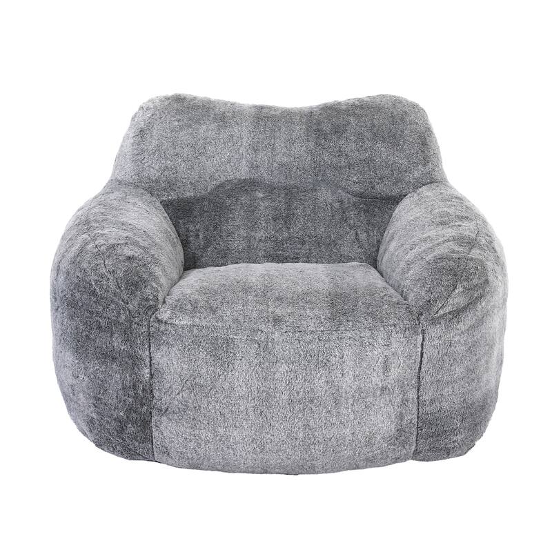 Oversized Memory Foam Bean Bag Chair Lazy Sofa with Armrests and Removable Cover for Living Room Bedroom
