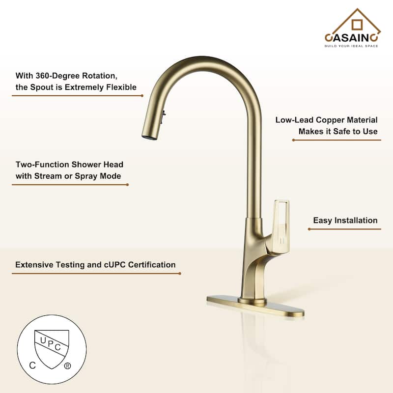 Single Handle Pull-Down Sprayer Kitchen Faucet