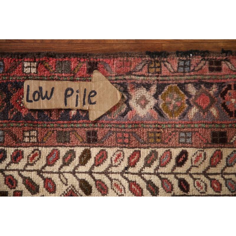 Geometric Heriz Persian Vintage Runner Rug Handmade Wool Carpet - 3'1"x 10'8"