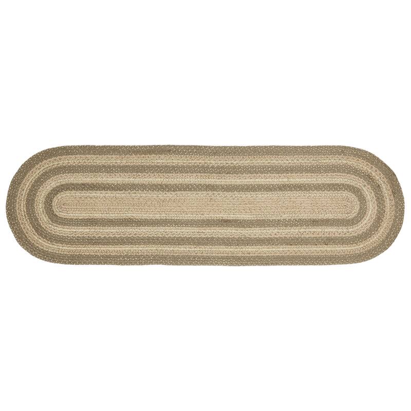 Cobblestone Jute Rug/Runner Oval w/ Pad 22x72 - 2' x 6' Runner