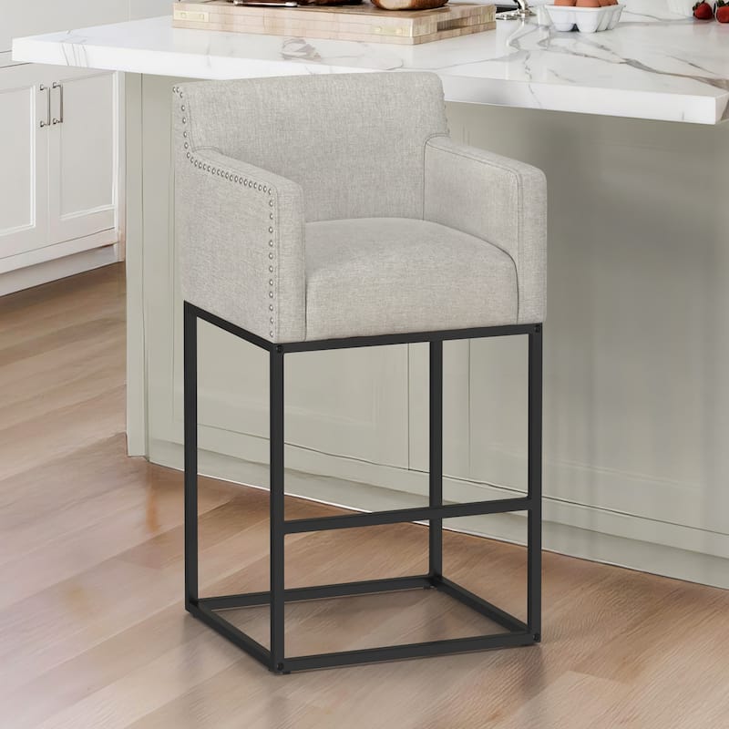 Modern Counter Height Bar Stools Fabric Upholstered Counter Stool