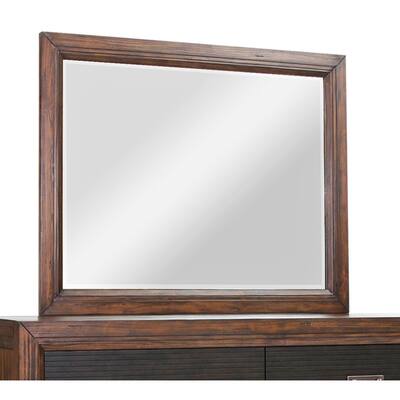 Bridgevine Home Branson Mirror, No Assembly Required, Rustic Buckeye Finish - Rustic Buckeye