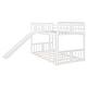 preview thumbnail 7 of 25, Twin Over Twin Bunk Bed Floor Bunk Bed with Slide and Ladder