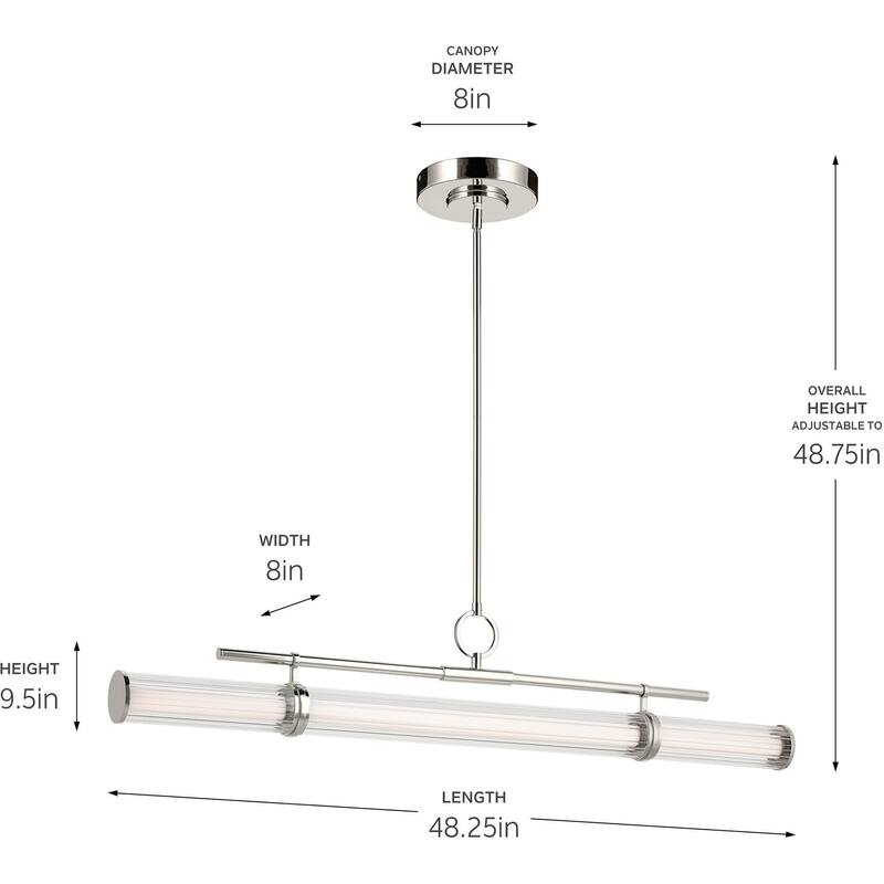 Kichler 52753LED Riven 48" Wide LED Linear Chandelier