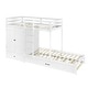 preview thumbnail 5 of 7, White Twin-Over-Twin Pine Bunk Bed with Wardrobe, Drawers, Shelves, Guardrail