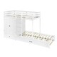 preview thumbnail 5 of 7, White Twin-over-Twin Pine Wood Bunk Bed with Wardrobe, Drawers, and Shelves, Full-Length Guardrail
