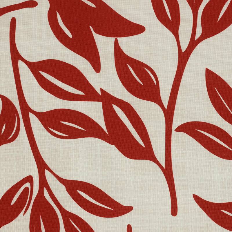 Ruby Red Outdoor Printed Leaves Lounger Cushion 22 x 71 in Red Ivory - 22" x 71" x 2.75"