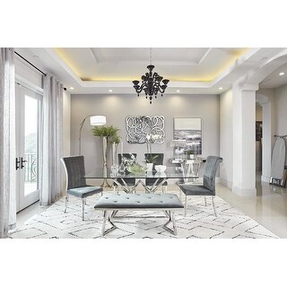 Coaster Furniture Beaufort Dark Grey and Chrome 6-piece Dining Set
