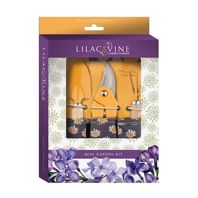 Lilac & Vine Daisy - Mini Garden Kit Set/4 - 7.25"x1.75"x9.5"