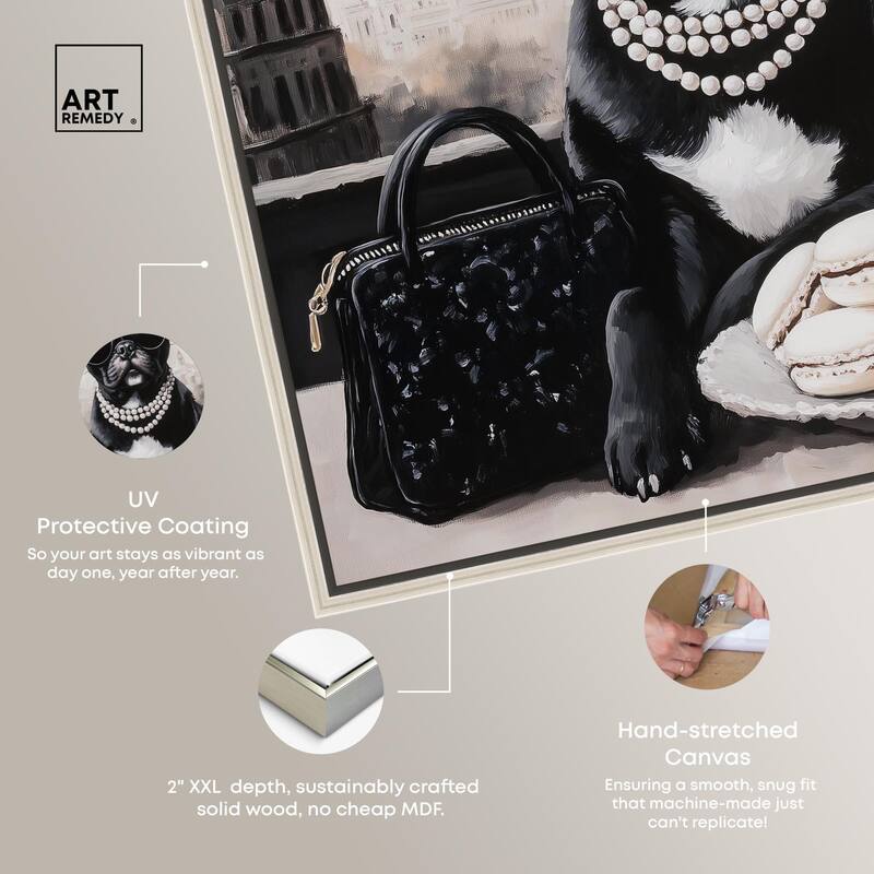 Frenchie in Paris Treats Canvas by Art Remedy