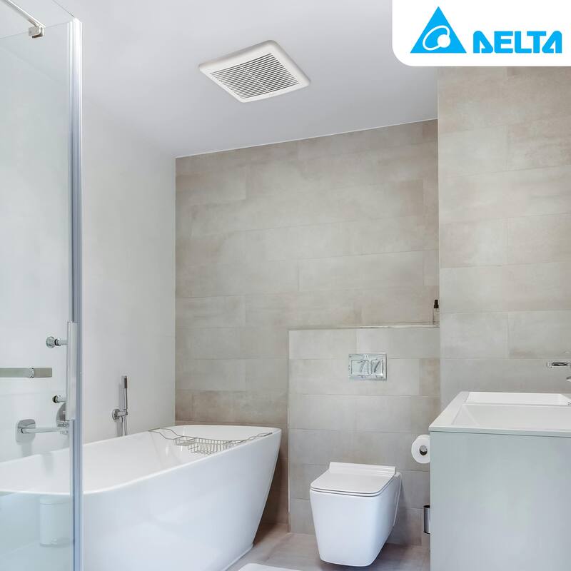 Delta Breez Slim Ventilation Exhaust Bathroom Fan 70 CFM with Dual Speed, White - 4.77