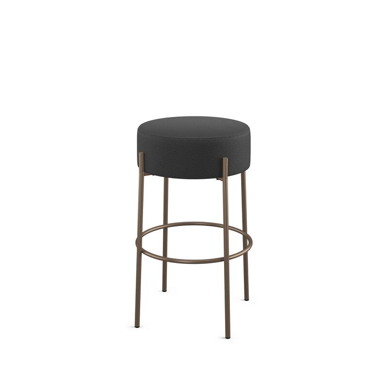 Amisco Clovis Counter and Bar Stool - Charcoal Grey Boucle Polyester / Bronze Metal - Counter Height