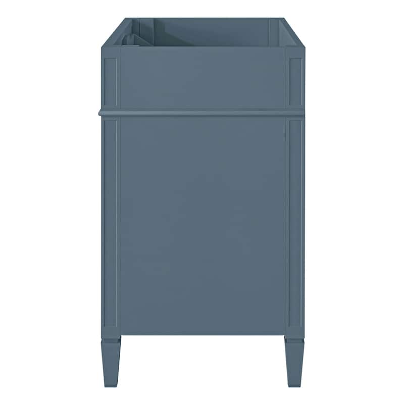 Roomfitters 30 Inch Bathroom Vanity Base, Modern Storage Cabinet with 2 Sliding Sections & Tilt-Down Tray (No Basin), Black
