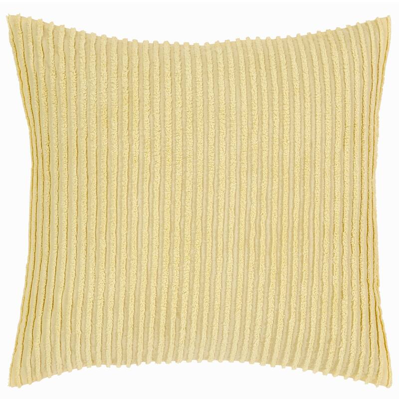 Better Trends Jullian Bold Stripes Design 100% Cotton Tufted Shams Machine Washable Tumble Dry - Yellow - Euro Sham