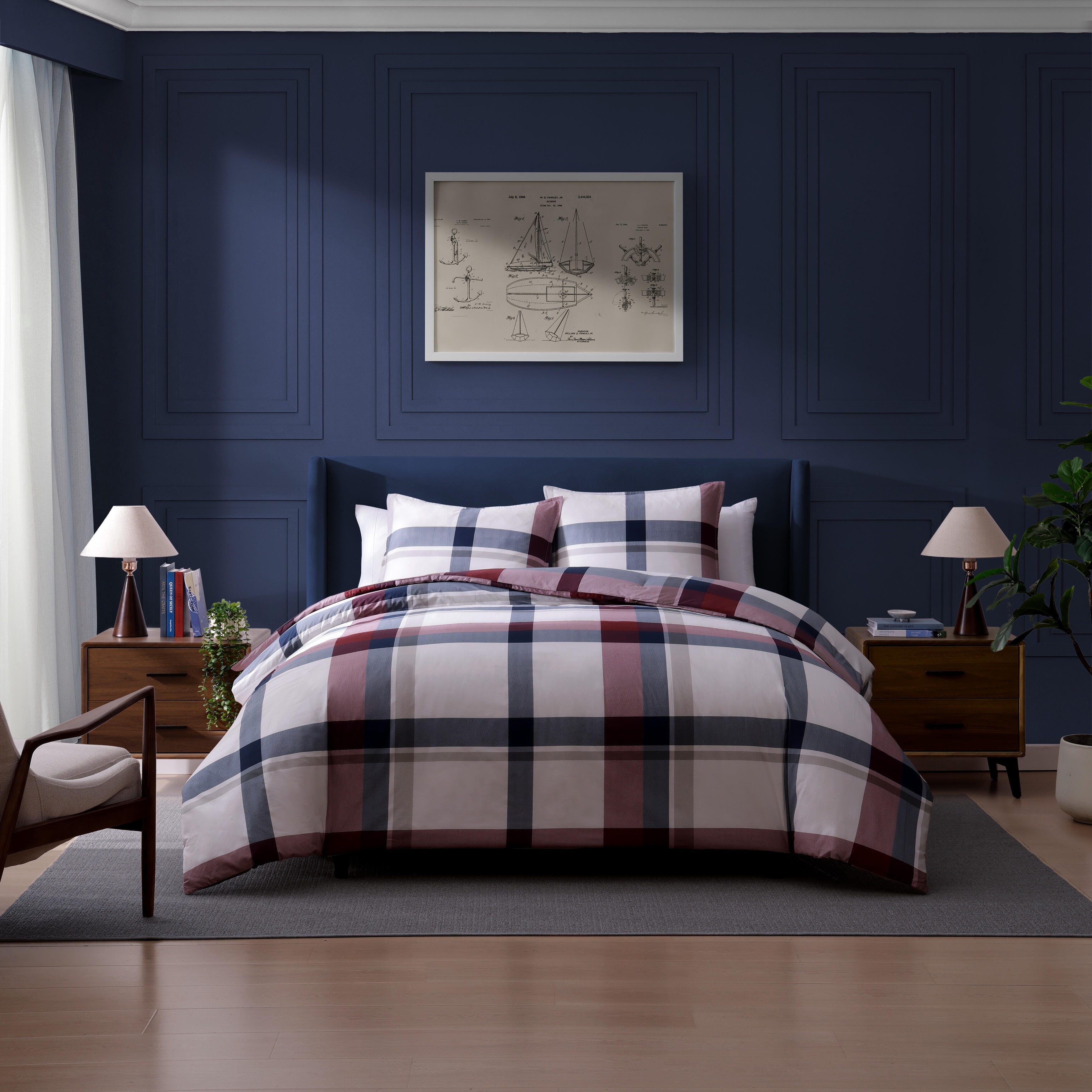 Tommy Hilfiger Prospect Park Plaid Cotton Blue Duvet Cover Set