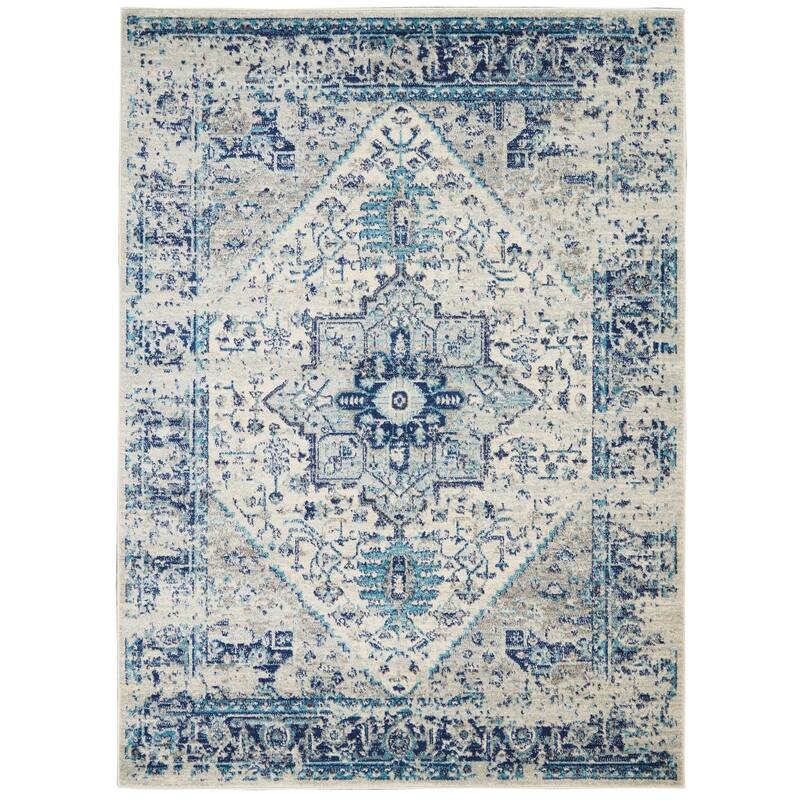 HomeRootsFloral Medallion Transitional Rectangle Area Rug - 108' X '72' X '0.5