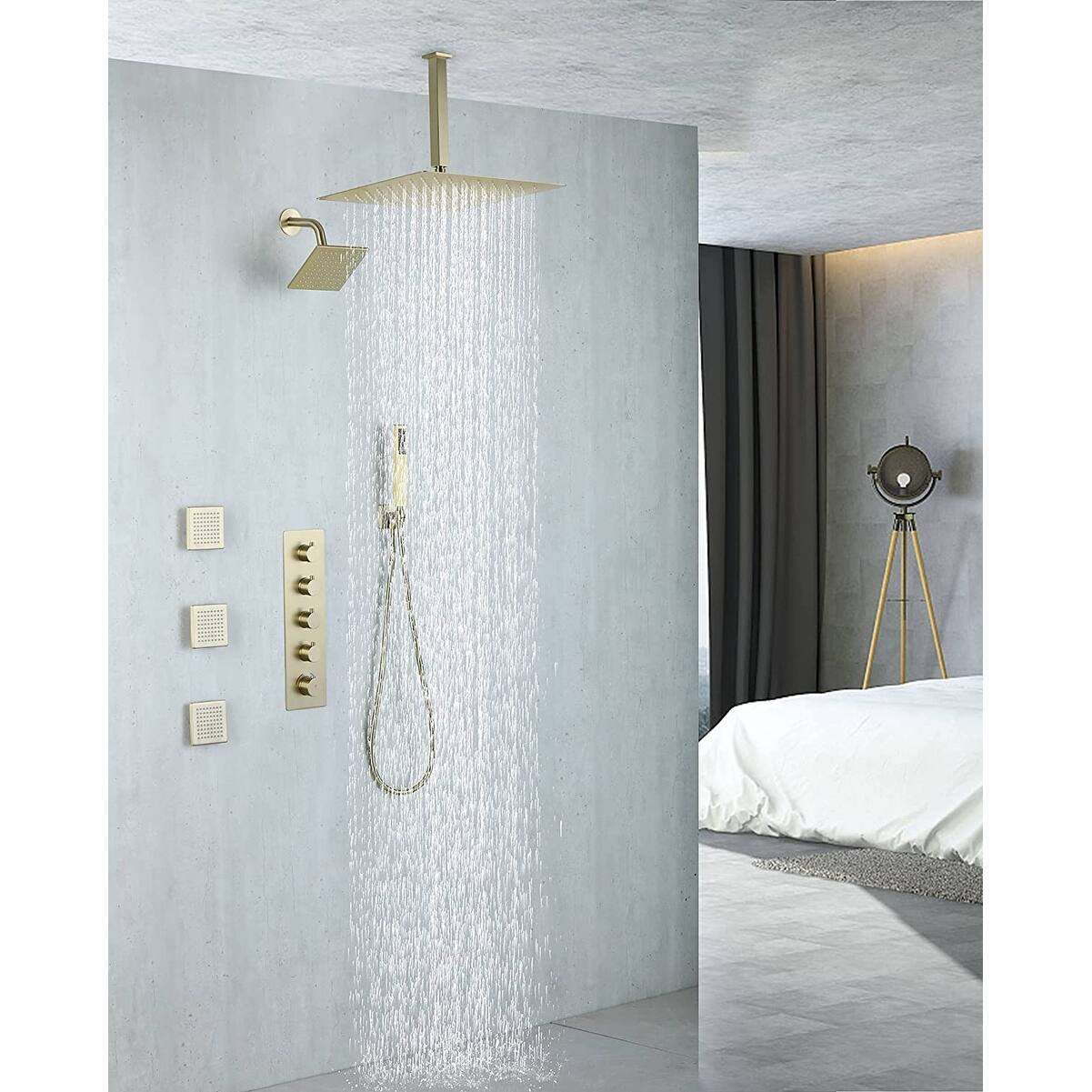 KATAIS Shower Body Spray Jets - Set Of 6, Chrome Finish, Solid Brass, Wall Mounted