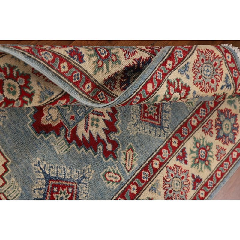 Kazak Rug Handmade Oriental Blue Wool Carpet - 3'10" x 6'0"