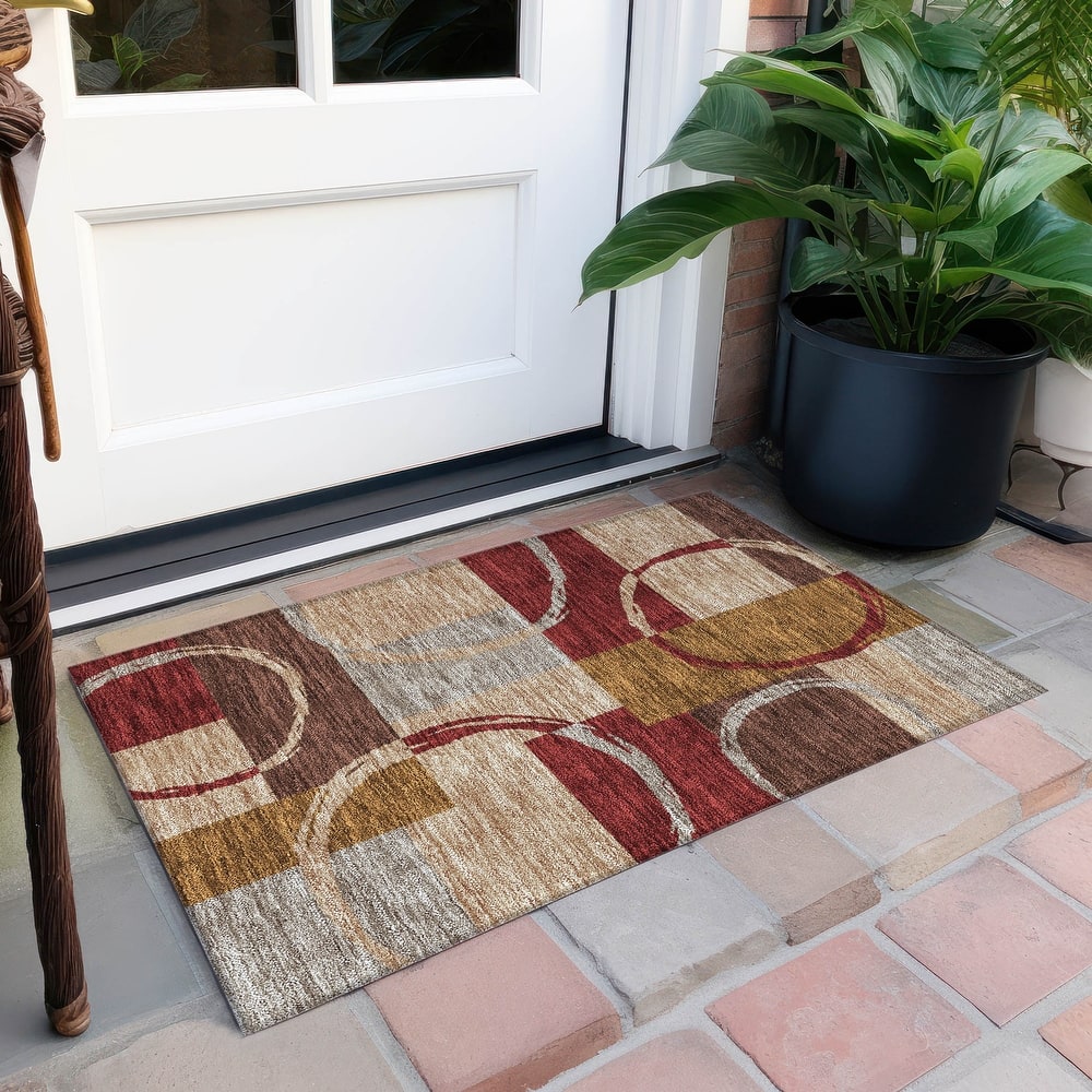 Machine Washable Indoor/ Outdoor Contemporary Chantille Rug
