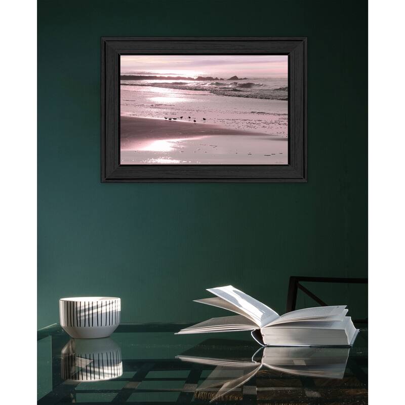 TrendyDecor4U Coastal "Breakfast On The Beach" Framed Print Wall Art