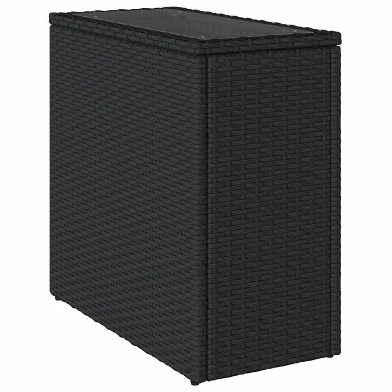 vidaXL Patio Side Table Outdoor Furniture Side Tea Coffee Table Poly Rattan - 10.8 x 22.8 x 21.7 in