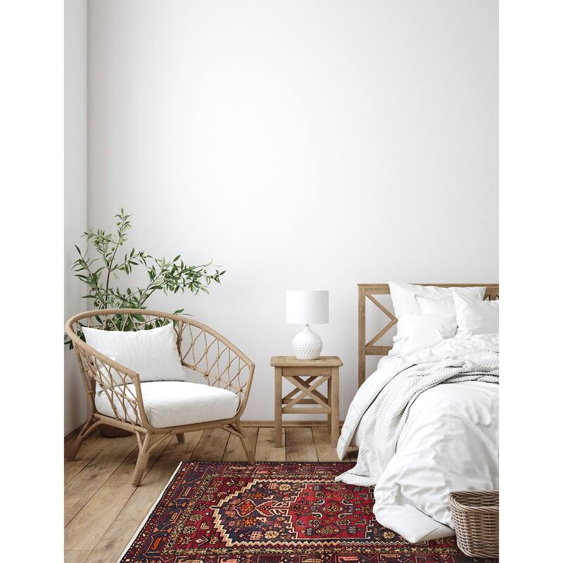 ECARPETGALLERY Hand-knotted Andelz Red Wool Rug - 4'6 x 7'1