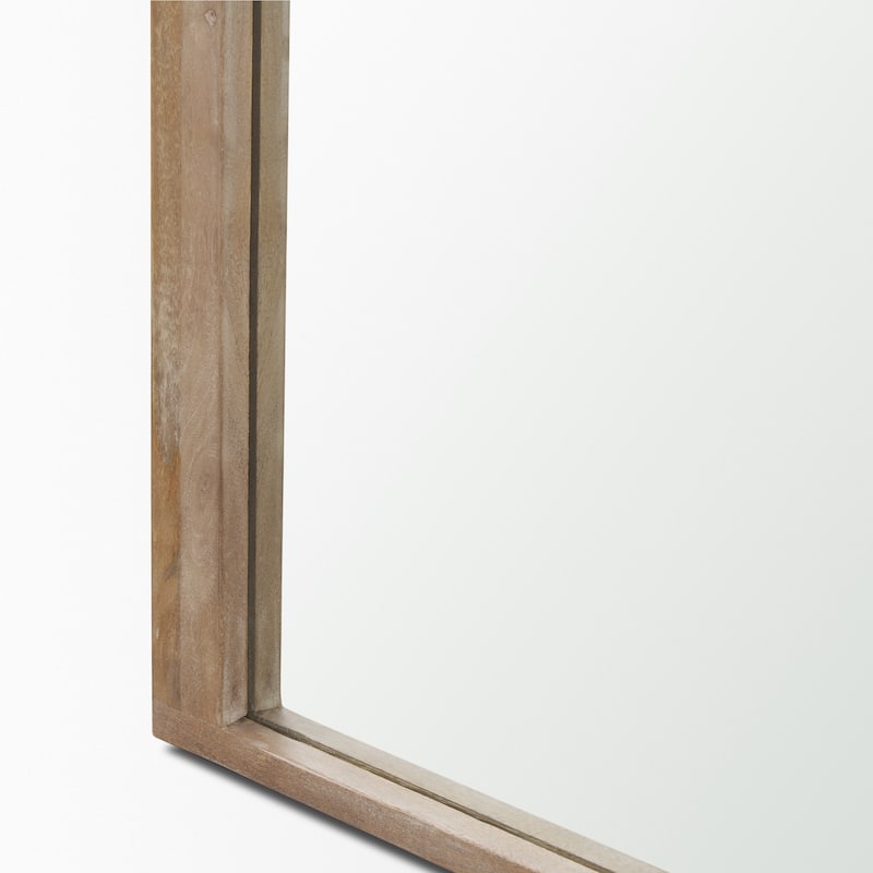 Celeste Dark Brown Wood Arched Floor Mirror