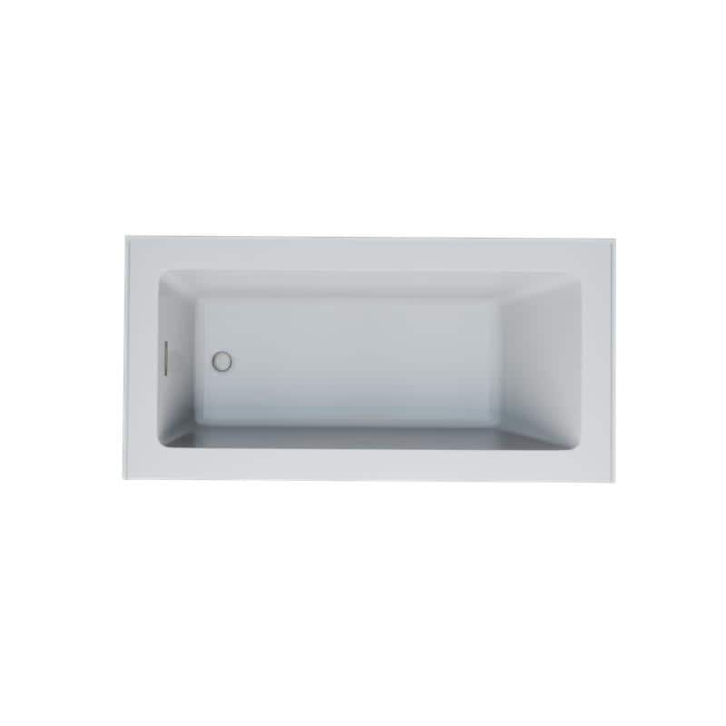 Provenza White Alcove Bathtub with Left Drain and Brushed Nickel Hardware