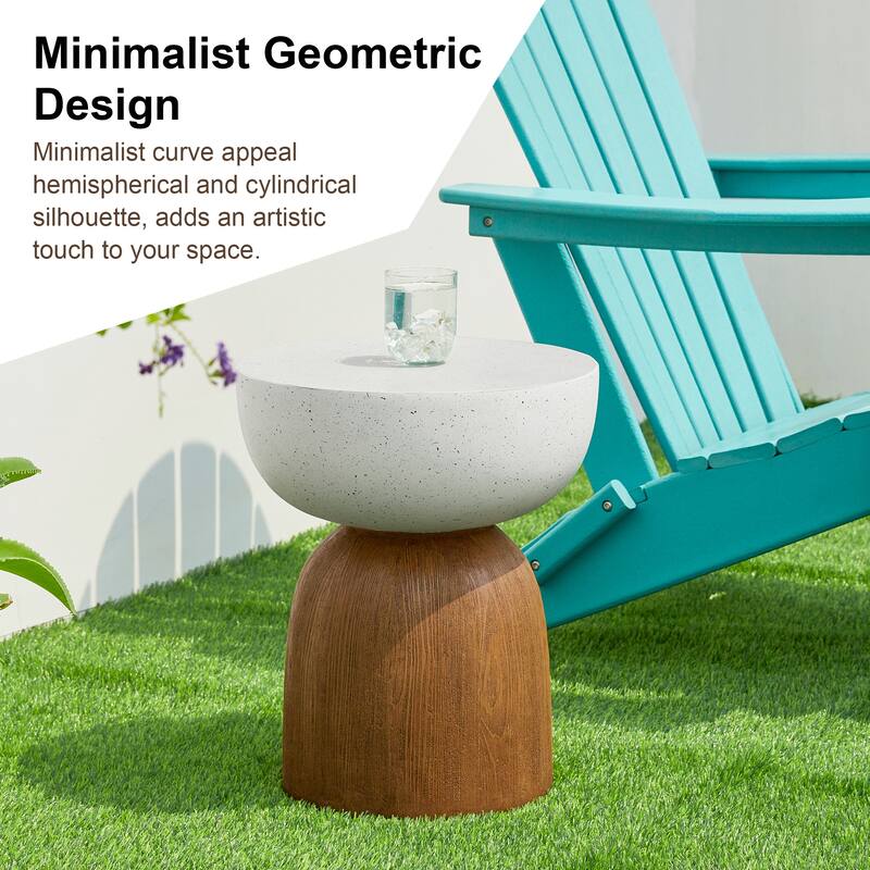 Glitzhome 17.75"H MGO Geometric Faux Terrazzo and Garden Stool