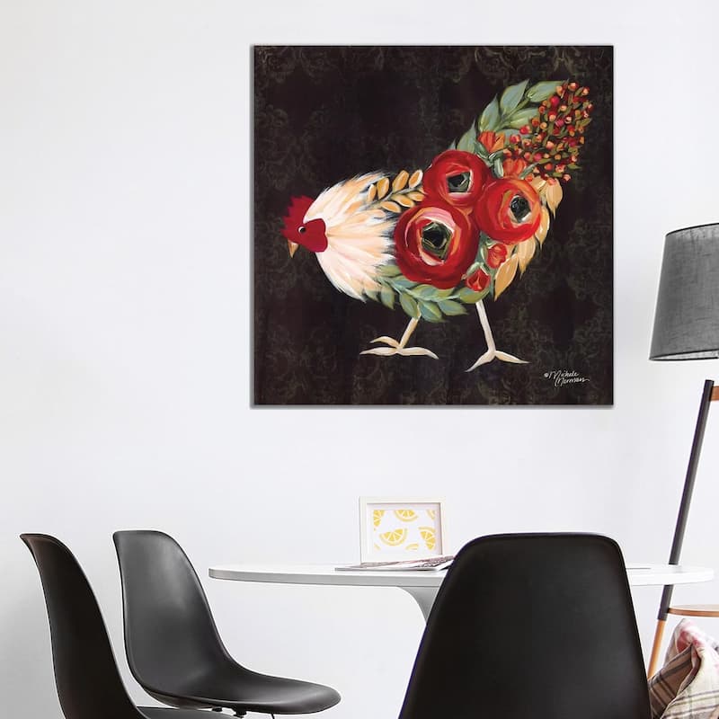 iCanvas "Botanical Rooster" by Michele Norman Canvas Print - 37x37x1.5