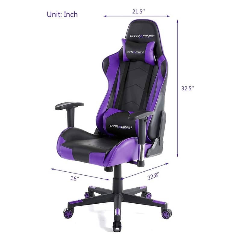 Lucklife Gaming Chair Racing Office Computer Ergonomic Video Game Chair with Headrest and Lumbar Pillow Esports Chair