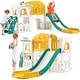 preview thumbnail 26 of 31, 8-in-1 Toddler Indoor Playground with Slide Baby Slide Playset for Toddlers Ages 1-3 Outdoor Play Orange - 64.96x59.06x39.37in