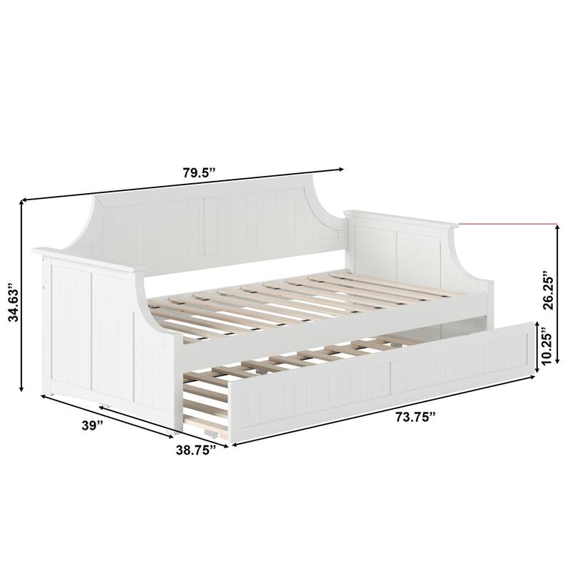 Cambridge Twin Wood Daybed with Twin Size Trundle