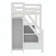 preview thumbnail 18 of 20, Loft Bed with Shelves, Storage Staircase, Small Wardrobe & White LED Light