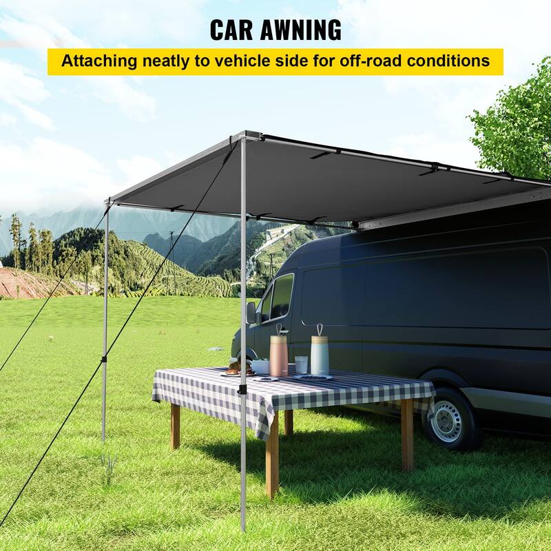 6.6'x8.2' Pull-Out Retractable Vehicle Awning Waterproof