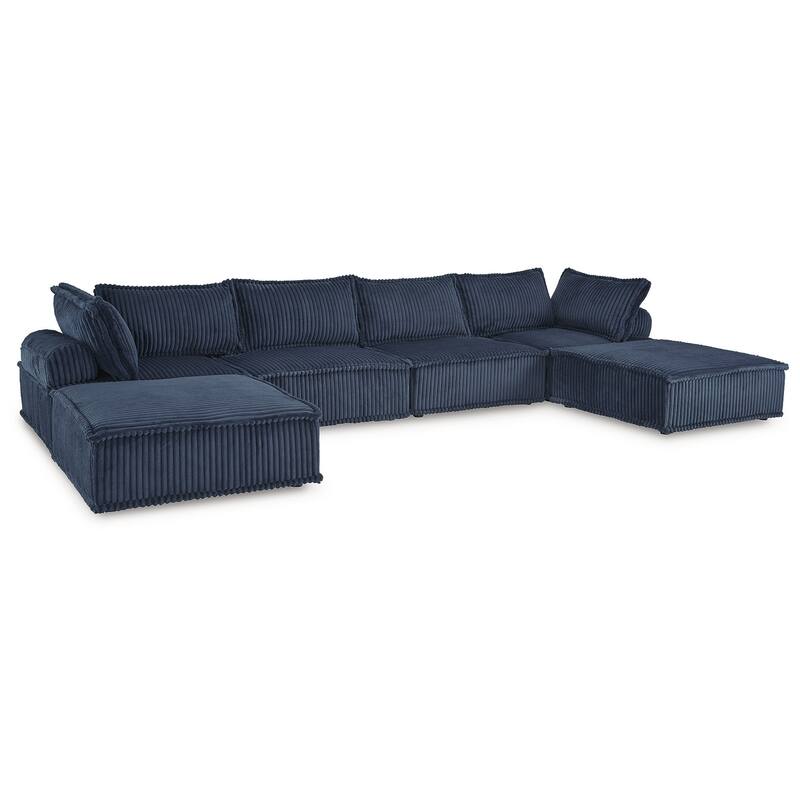 Signature Design by Ashley Bales Blue 6-Piece Modular Seating - 156"W x 117"D x 28"H