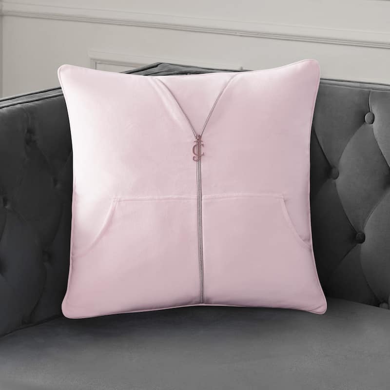 Juicy Couture Zippered Tracksuit Pillow 20" x 20" - Pink Marshmellow