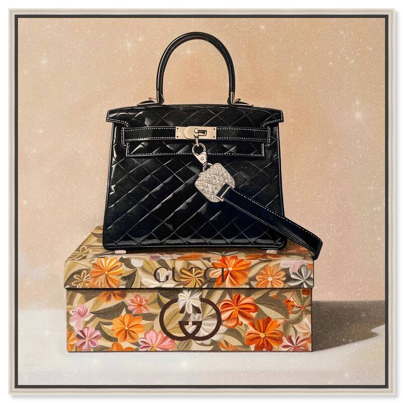 Luxury Purse and Giftbox Canvas by Art Remedy - Silver - 20" x 20"