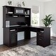 preview thumbnail 7 of 81, Cabot 60W L-Shaped Desk with Hutch and Storage by Bush Furniture Espresso Oak