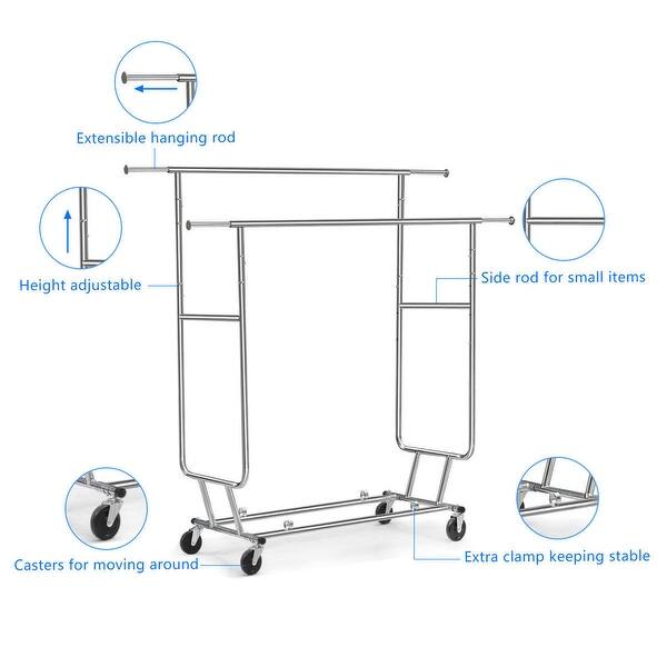 Shop Costway Commercial Grade Collapsible Clothing Rolling Double