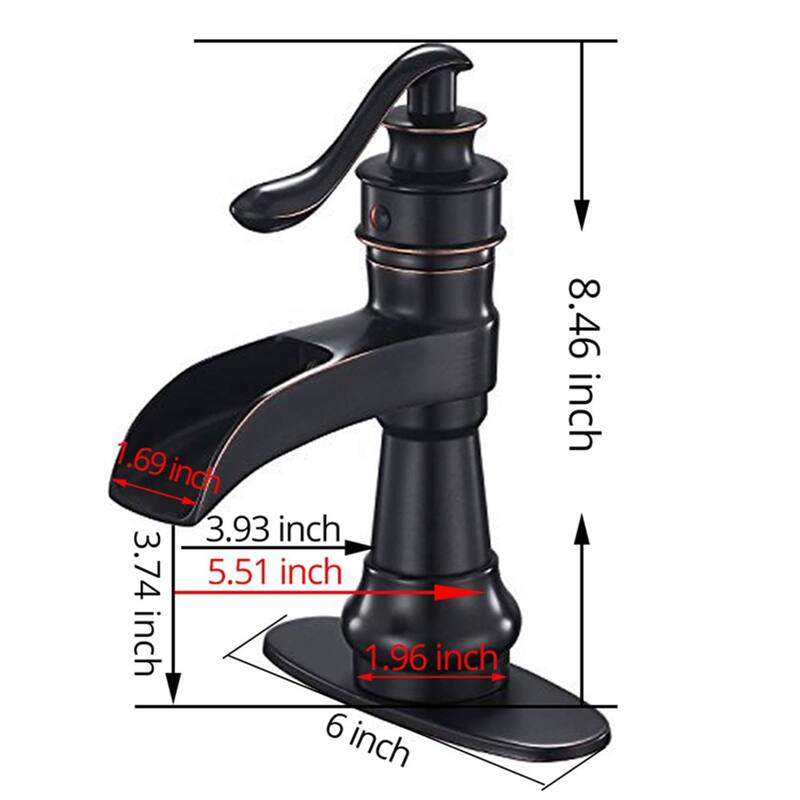 Waterfall Single Handle Bathroom Faucet With Drain Assembly Single Hole Bathroom Sink Faucets Modern Basin Vanity Mixer Taps