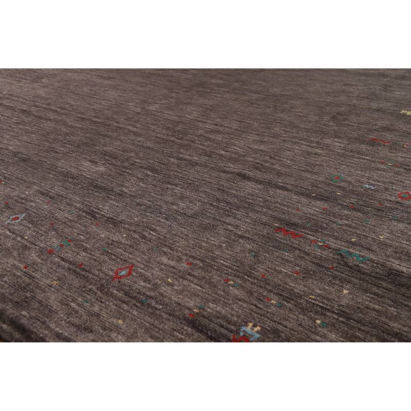 Hand Knotted Oriental 100% Wool Carpet Tribal Tribal Brown Gabbeh Area Rug - 9' 11'' X 8' 0''
