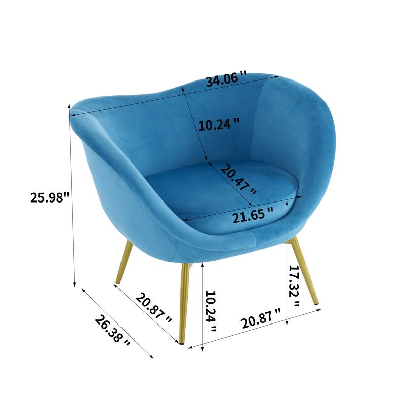 Christopher Knight Home - Eliana Modern Teddy Fabric Accent Chair with Curved Backrest and Gold Legs