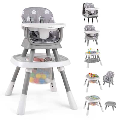 Gymax 16-in-1 Baby High Chair w/ Activity Center Booster Seat Building
