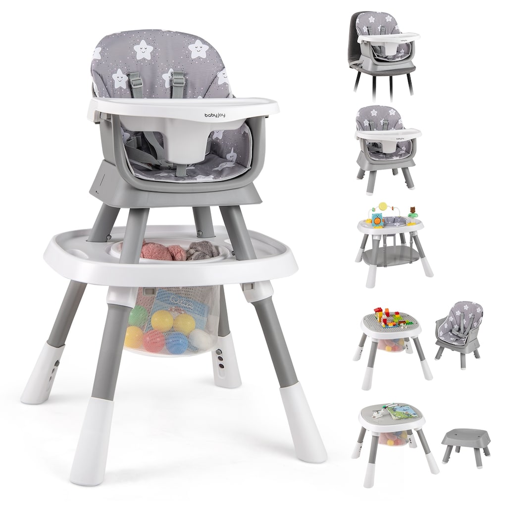 Gymax 16-in-1 Baby High Chair w/ Activity Center Booster Seat Building