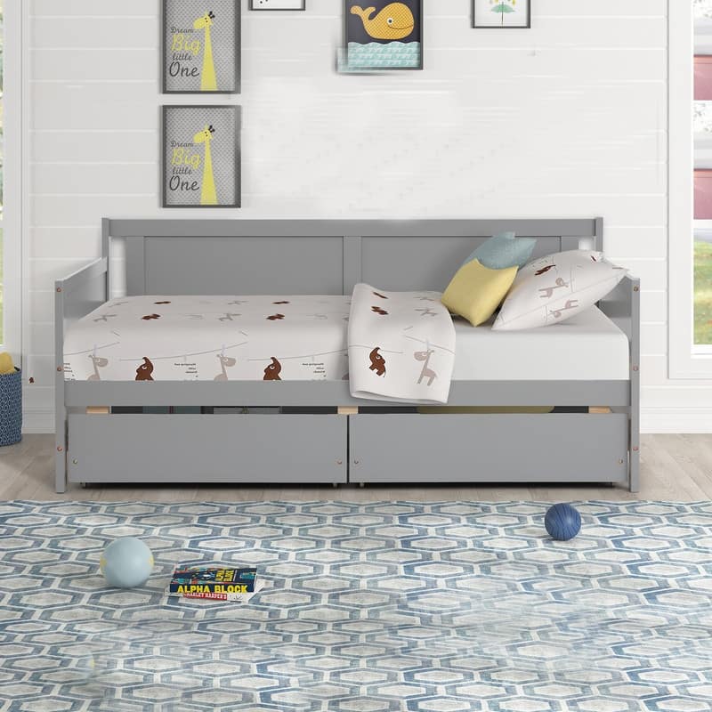 Twin Size Storage Drawers Sofa Bed Daybed