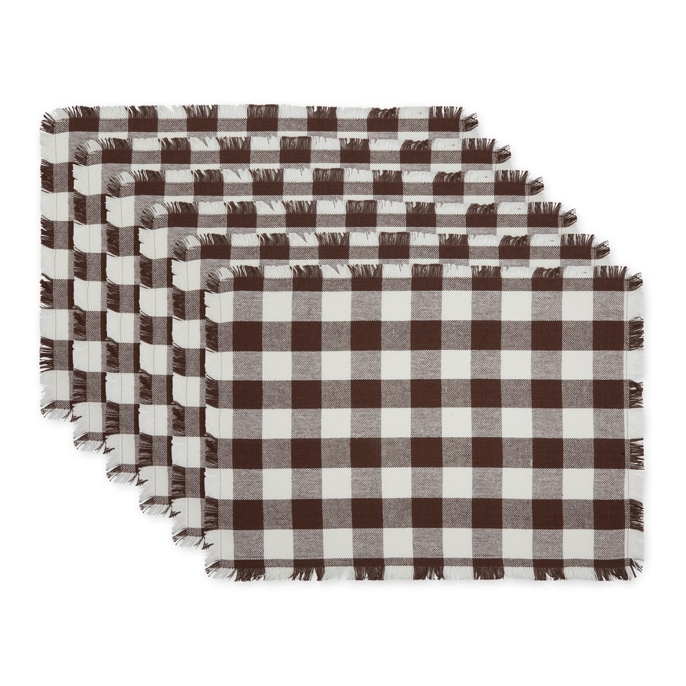 Heavyweight Check Fringed Placemat