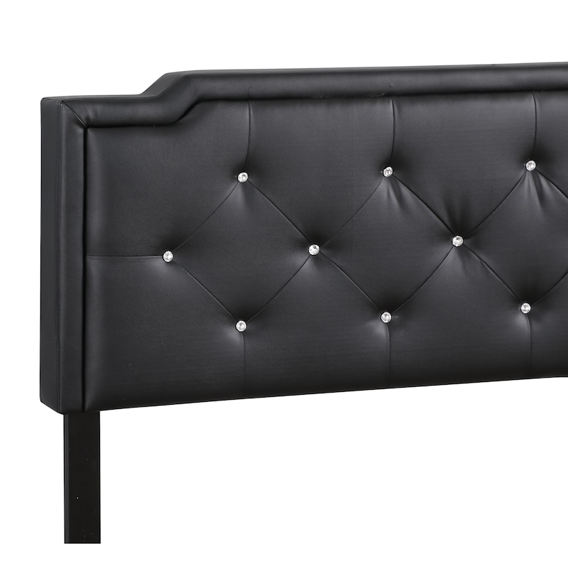 Carson Carrington Valsnas Adjustable Tufted Faux Leather Panel Bed